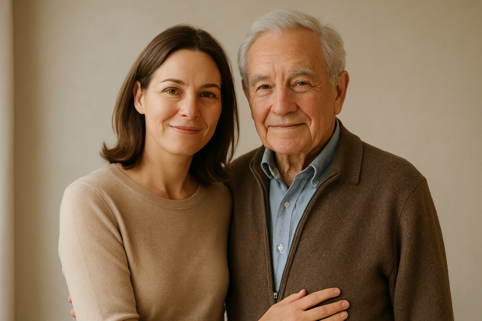 photo de sylvie femme de 45 ans avec son pere